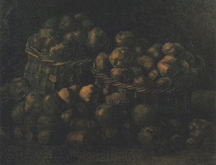 Vincent Van Gogh Still life basket with two potato-baskets Spain oil painting art
